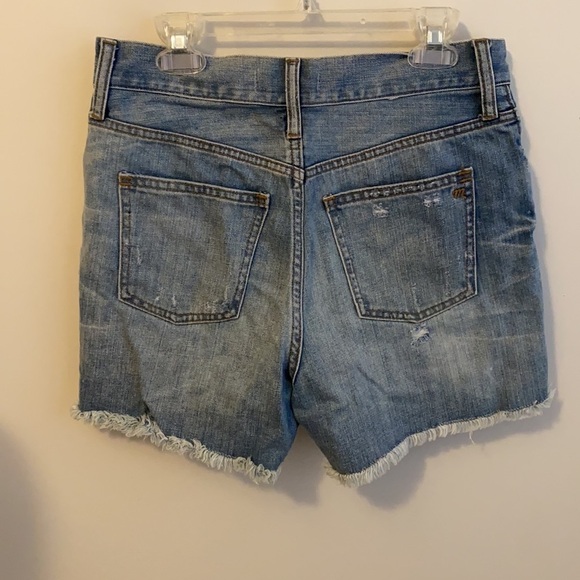 Madewell Frayed Hem Button Fly Denim Shorts - Picture 3 of 5